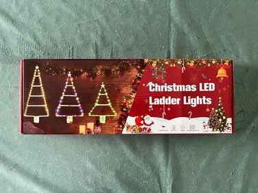Різдвяні гірлянди Moxled на батарейках, світлодіодні гірлянди для сходів з таймером, 8 режимів, водонепроникні для різдвяних прикрас у приміщенні та на вулиці (різнокольорові, 61 см)