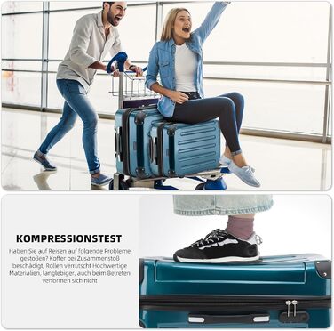 Набір валіз BEIBYE: валізи-ролики з полікарбонату (світло-зелений), 4 колеса