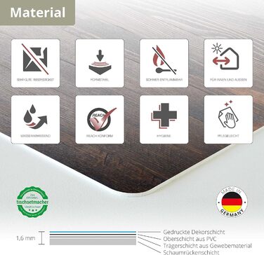 Набір килимків на стіл | 4 шт. з дерева (вініл) - антиковзаючі, без BPA - Made in Germany