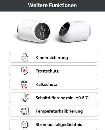 Розумний термостат для радіатора Beok WiFi з керуванням через Tuya, Google Assistant та Alexa, живлення від батарейок