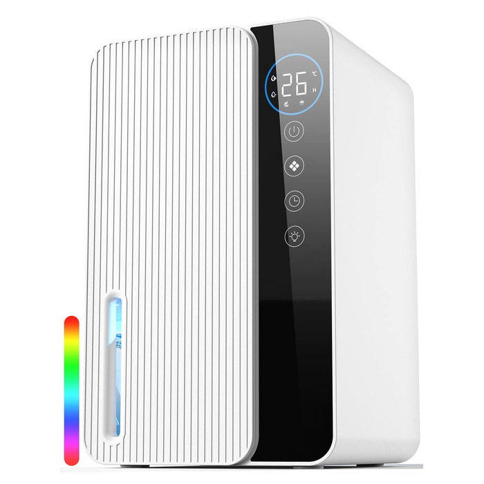 Електричний осушувач повітря 1800 мл, енергозберігаючий, для спальні та ванної кімнати, 22,5W, тихий, з режимом сну, таймером та автовимкненням (550 мл/день)