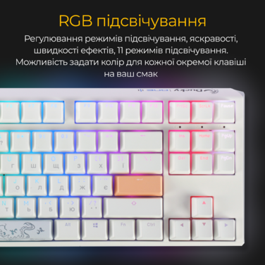 Механічна клавіатура Ducky One 3 TKL Cherry MX Blue RGB White UA