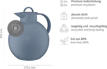 Термокава Alfi Kugel 0.94л Vintage Indigo з нержавіючої сталі, 940 мл, без BPA