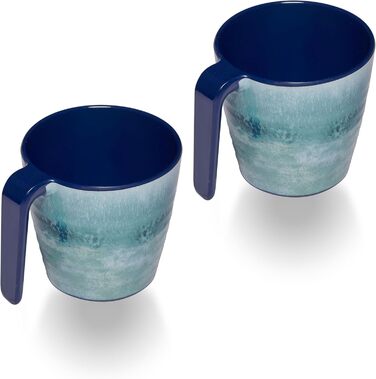 Набір посуду з меламіну Adria Blue для 2 осіб (2 частини) - посуд для кемпінгу, подорожей, пікніків, дачі