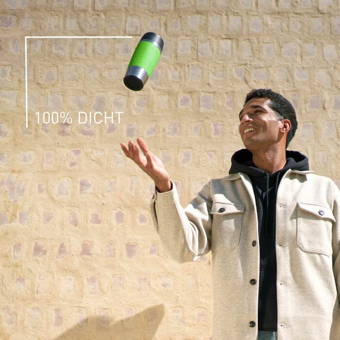 Термокружка Emsa N20210 Travel Mug Classic з нержавіючої сталі, 0.36 л, з кришкою-гвинтовою, ізоляція 4г гаряче/8г холодне, 100% герметична, для миття в посудомийній машині, з поворотним отвором для пиття (лімонний колір)