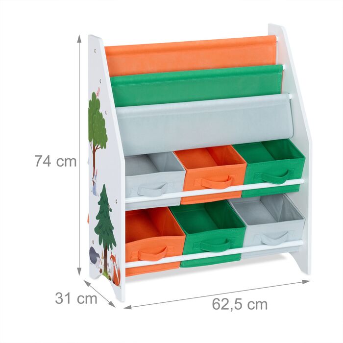 Поличка для дитячих речей Relaxdays з ящиками для зберігання