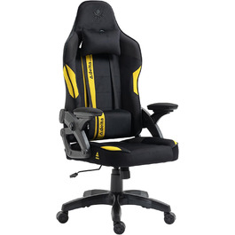 Ігрове крісло KRAKEN CHAIRS - чорно-жовте, ергономічне, для геймерів, вантажопідйомність 130 кг
