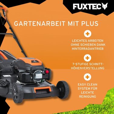 Бензиновий газонокосарка FUXTEC FX-RM5196 4в1 з Edge-Cut, самохідний, 51 см, 170 ccm, 60л травоспікач