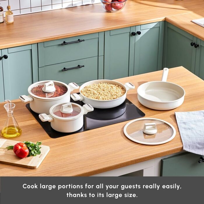 Набір посуду Karaca Valenti: 7 предметів, керамічне покриття SwissCrystal, антипригарне, з кришками та сковорода