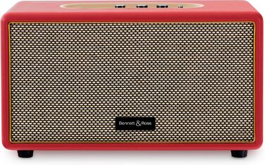 Ретро Bluetooth колонка Bennett & Ross BB-860RD Blackmore у шкіряній обробці, 2x30 Вт, USB MP3-плеєр, AUX, червона