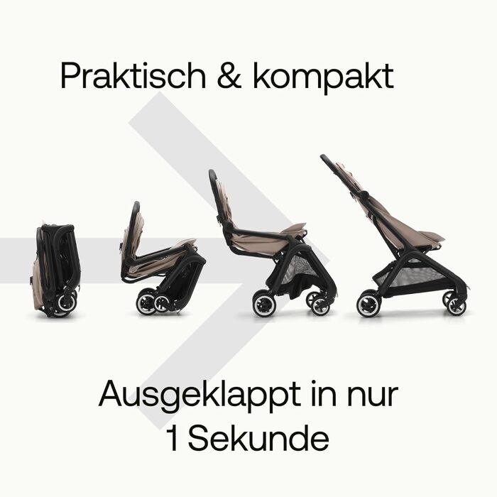 Bugaboo Butterfly: ультракомпактна коляска для подорожей, легка та зручна, складається однією рукою, для дітей від 6 місяців, з великим багажником (Desert Taupe)