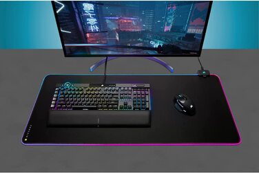 Килимок для миші Corsair MM700 RGB Extended - 930x400 мм - RGB підсвітка 360° - USB хаб - чорний
