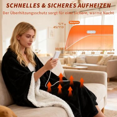 Електрична гріюча ковдра Citybee 180x130 см з таймером та захистом від перегріву