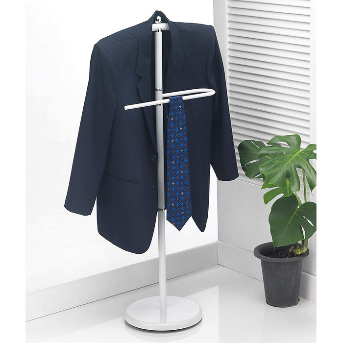 Стійка для одягу чоловіча CARO-Möbel JÖRG з вішалкою для штанів, біла