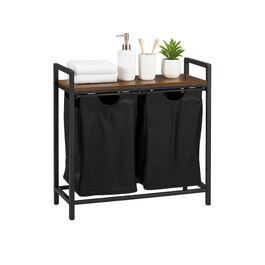 Кошик для білизни Relaxdays з двома відділеннями та полицею