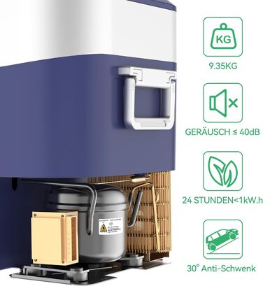Автохолодильник BINGI 18л портативний 12/24V, 230V: термобокс для авто, кемпінгу, дому (-18°C до 15°C)