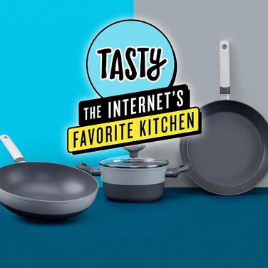 Wok 28 см з антипригарним покриттям Tasty, з нержавіючої сталі, індукційний, з м'яким дотиком