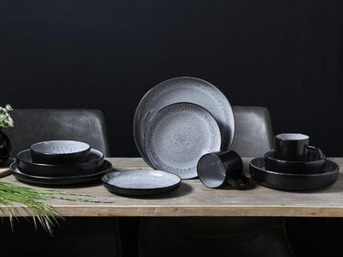 Набір посуду серії Nordic Fjord 18 шт., Набір тарілок з керамограніту (комбінований набір 10 шт., Frost), 21551
