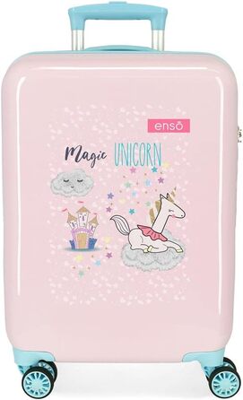 Валіза Enso Magic Єдиноріг, 50x38x20 см, 34 л, 1.8 кг, 4 колеса, ABS, ручна поклажа, рожевий