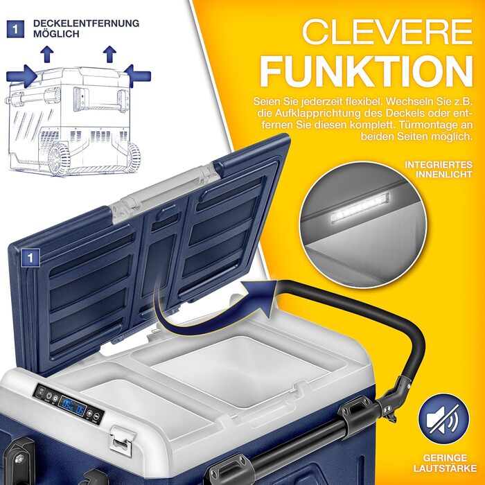 Автомобільний компресорний холодильник Tillvex 50л з Wi-Fi та охолодженням до -20°C (Navy Blue) 12/24V/230V