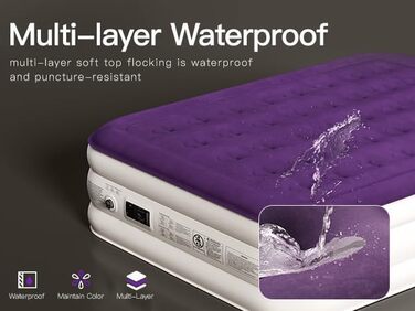 Надувний матрац ChillSun для 1 особи з вбудованим насосом 190x100x40 см, самонадувний, для дому, гостей, кемпінгу (190x100 см)