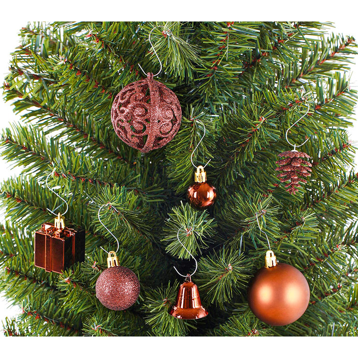 Набір різдвяних дрібничок BRUBAKER з 101 предмета, прикрашений ялинковими прикрасами з мережива дерева (коричневий)