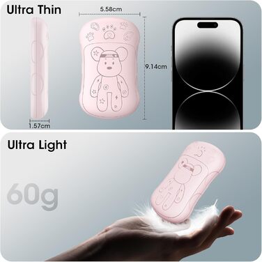 Електричні нагрівачі для рук 2 шт. 6000 mAh, перезаряджувані, для кемпінгу, на вулиці, подарунок для чоловіків, жінок, дітей (рожевий)