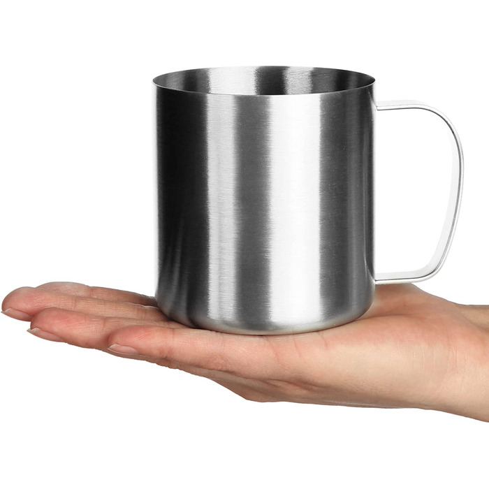 Чашка для пиття з нержавіючої сталі-високоякісна чашка для кемпінгу з нержавіючої сталі об'ємом 250 мл-Дорожня кружка, стійка до руйнування і не містить бісфенолу А (2 шт. - сріблястого кольору), 6 шт.