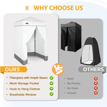 Розкладана переодягальня EAGLE PEAK Flex Ultra Compact - 1.2x1.2 м, біла. Ідеально для басейну, фотосесій та кемпінгу