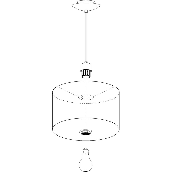 Підвісний світильник EGLO Maserlo, підвісний світильник з текстилю 1 полум'я, підвісний світильник зі сталі та тканини, колір матовий нікель, сірий, сріблястий, цоколь E27, Ø 38 см Підвісний світильник, Ø 380 мм