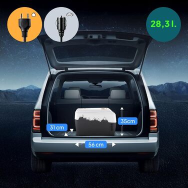 Термоелектричний автохолодильник Peme Ice On 28.3L з LCD дисплеєм, USB, 12/230V – для кемпінгу, подорожей, автомобіля (помаранчевий)