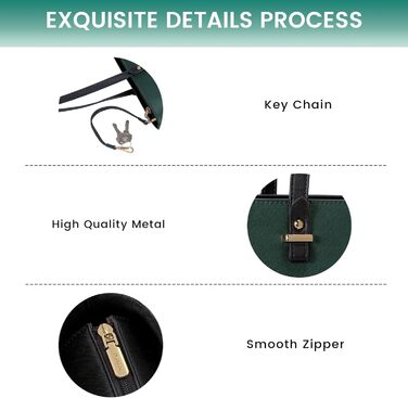 LOVEVOOK Сумка-шоппер для жінок, велика шкіряна сумка, набір 3 шт. (C темно-зелений, чорний)