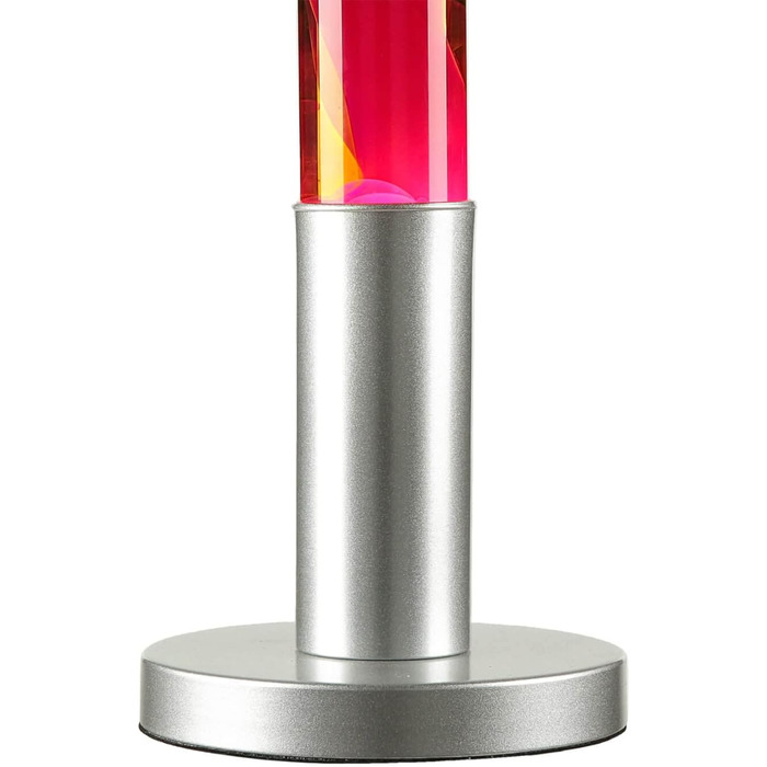 Лавовий світильник Licht-Erlebnisse з алюмінієвого скла 76 см сріблясто-червоно-оранжевий