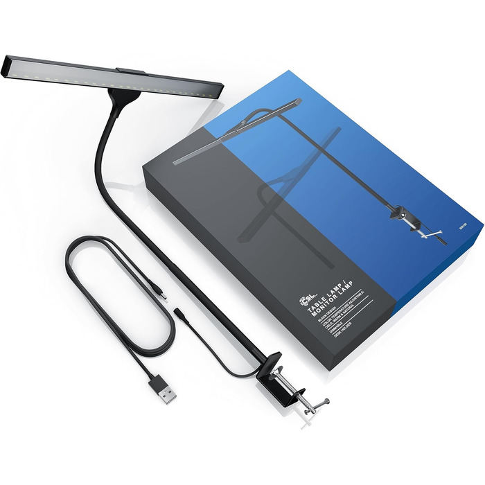 LED-лампа для монітора CSL Screenbar USB з пультом дистанційного керування, регульована яскравість, 3 колірні температури, захист очей, поворотна