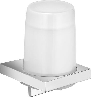 KEUCO металевий хромований і кришталевий лосьйон, багаторазовий вміст приблизно 180 мл, дозатор для туалетного мила для ванної кімнати та гостя, настінне кріплення, Edition 11 хромований/матовий
