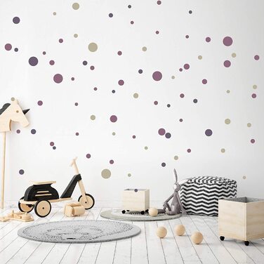 Клейких точок кола точки наклейка на стіну дитяча спальня наклейка на стіну дитяча кімната Фольга декоративна самоклеюча пастель для хлопчиків і дівчаток (Y035 - 4 баклажан-бузковий), 100