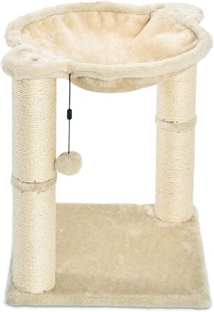 Котяче котяче дерево з будиночком, гамаком, ліжком і котячим скринею, 41 х 51 х 41 см, бежевий котячий гамак Бежевий