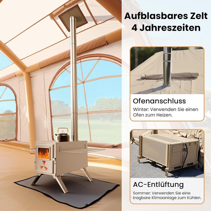 Надувний намет для кемпінгу Oxford 10 осіб - Водонепроникний, Air Glamping намет для відпочинку на природі