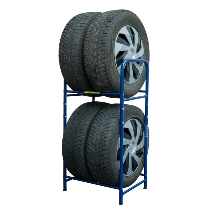 Стеляж для шин Goodyear на 4 шини, блакитний, 2 рівні, регульована висота, до 120 кг