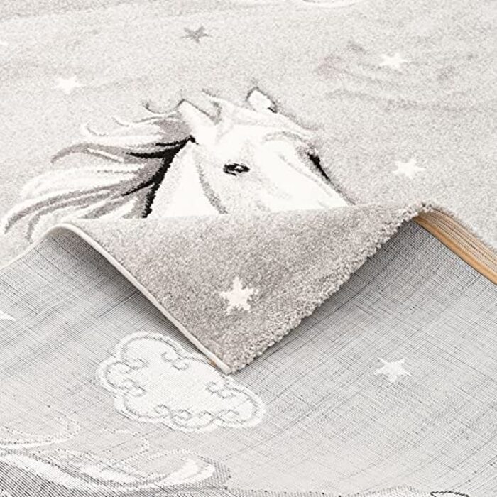 Дитячий килим Maui Kids кінь сіра зірка в 5 розмірах (160x230 см)