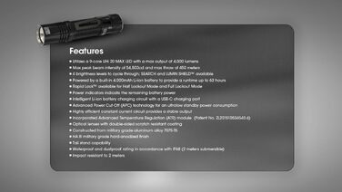 Ліхтар Nitecore EDC33, надзвичайно яскравий, 4000 люмен, потужний EDC-ліхтарик, літій-іонний акумулятор 18650, USB-C, чорний