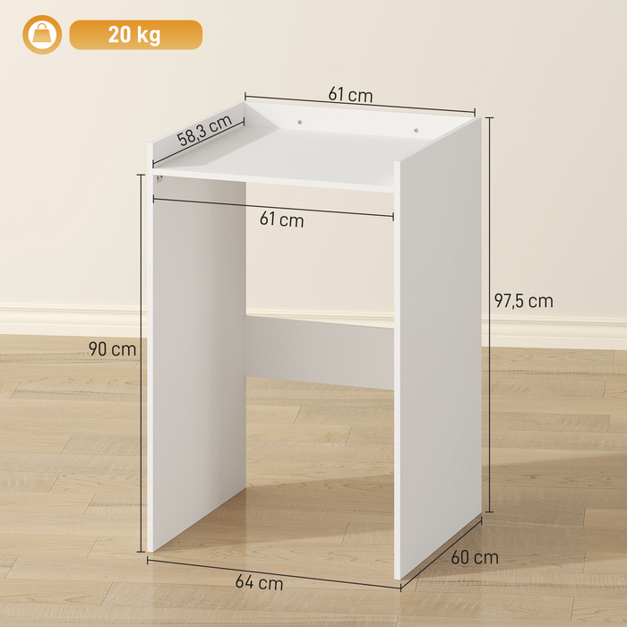 Шафа для ванної кімнати з нішею та відкритою полицею, тумба під раковину для ванної кімнати, для невеликих приміщень, 64 x 60 x 97,5 см, Білий