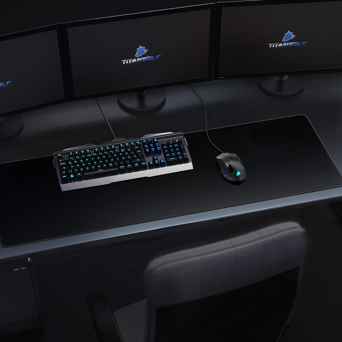 Килимок для миші Titanwolf XXXL 1500x800 мм - великий формат, гнучкий, з гумовою основою, для геймінгу, чорний