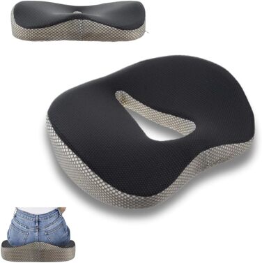 Ортопедична віскоеластична подушка для полегшення болю від геморою, ішіасу та болю куприка, висока щільність, ергономічний дизайн, знімний чохол, ідеальна для офісу, дому та подорожей