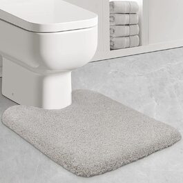 Килимок для ванної ZARCKER, нековзний килимок для ванної розміром 40 на 60 см, м'який всмоктуючий килимок для ванної, килимок для ванної, який можна прати в пральній машині для ванної, душа,ванни ,туалету (світло-сірий, 50 на 60 см U)