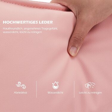 Офісне крісло TUKAILAI: ергономічне, з регулюванням висоти, підлокітники, підставка для ніг, рожеве