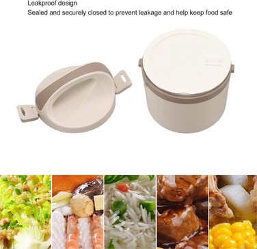 Термоконтейнери для їжі для дітей та дорослих, суп-термос для обіду, 1 упаковка, ізольований (бежевий)