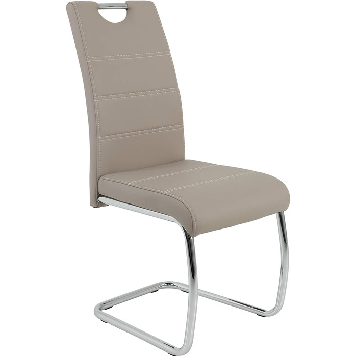 Крісло-гойдалка Hela Tische Flora, кухонне, з металевим каркасом, штучна шкіра, бежеве, 42x57x98 см