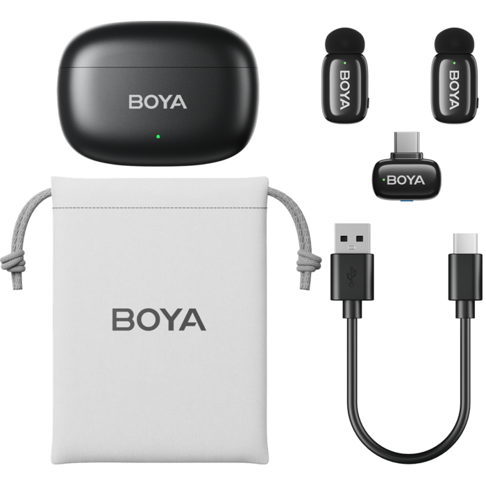 Бездротовий петличний мікрофон BOYA mini-14 Type-C Black