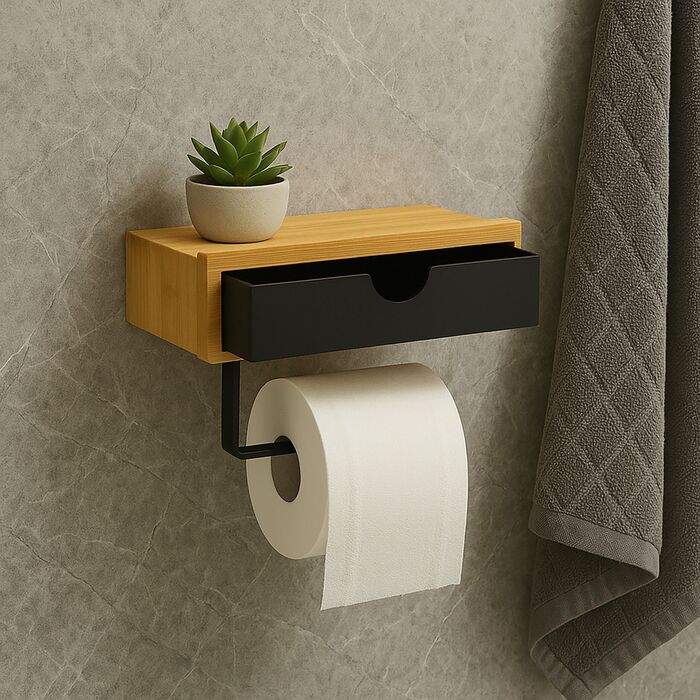 Держатель туалетного паперу Relaxdays з полицею